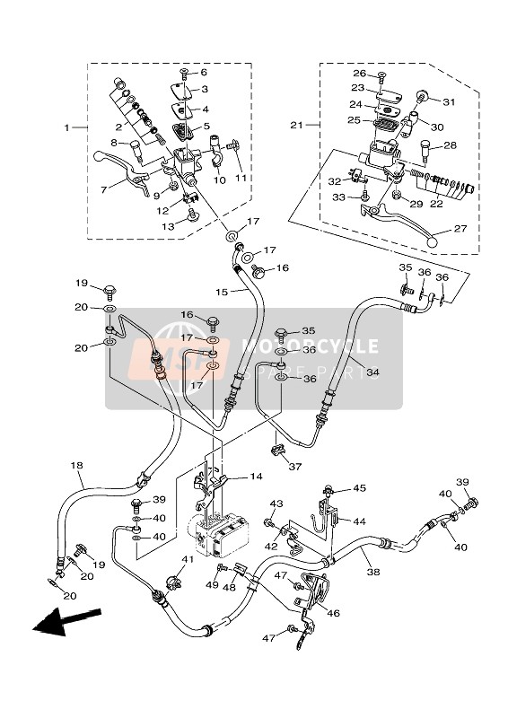 B6HF58740000, Hose, Brake 3, Yamaha, 0